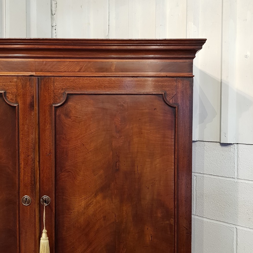 ANTIQUE REGENCY MAHOGANY LINEN PRESS C1820 View IV