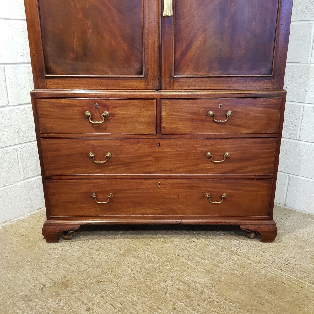ANTIQUE REGENCY MAHOGANY LINEN PRESS C1820 View VII
