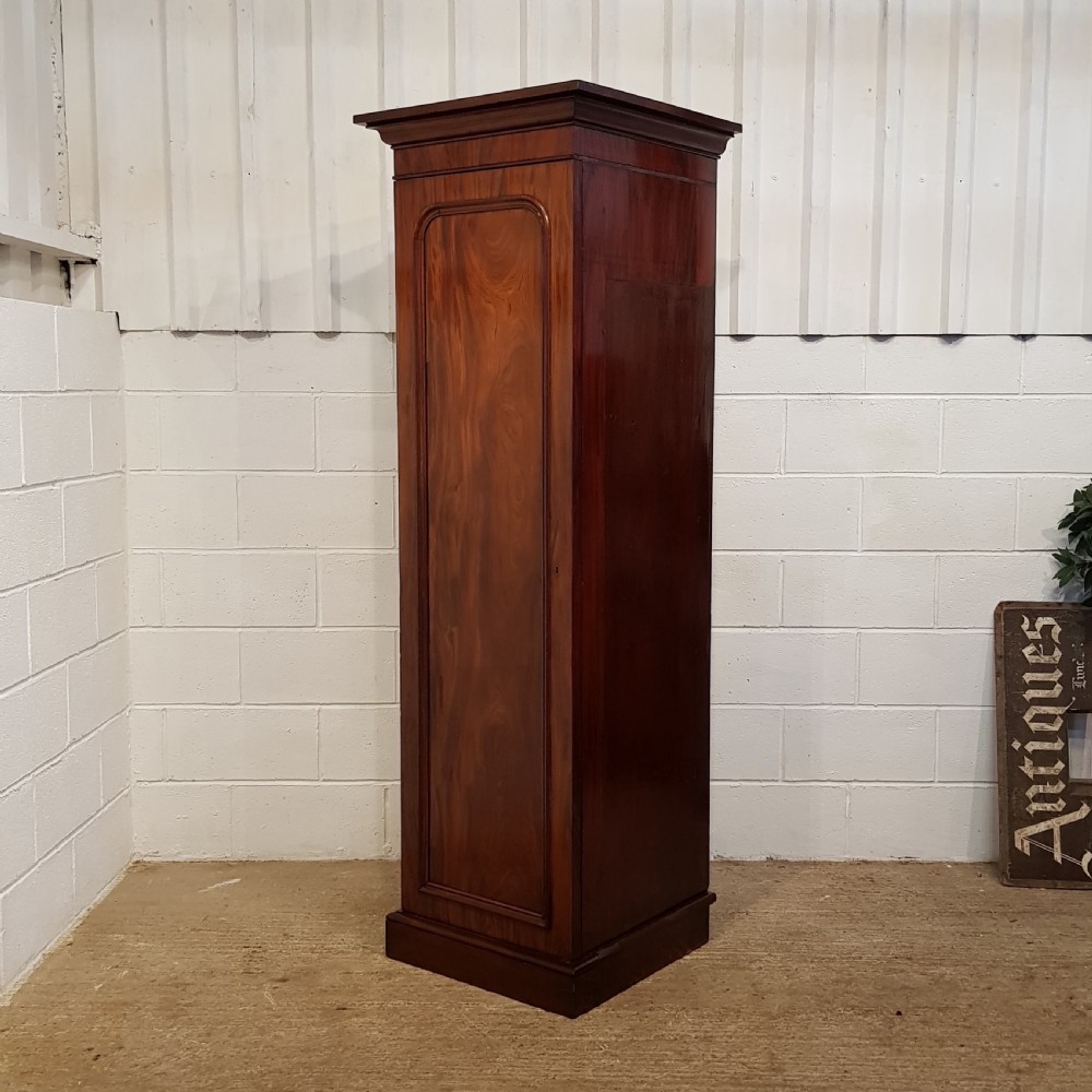 ANTIQUE PAIR VICTORIAN FLAMED MAHOGANY SENTRY WARDROBES C1880 View II