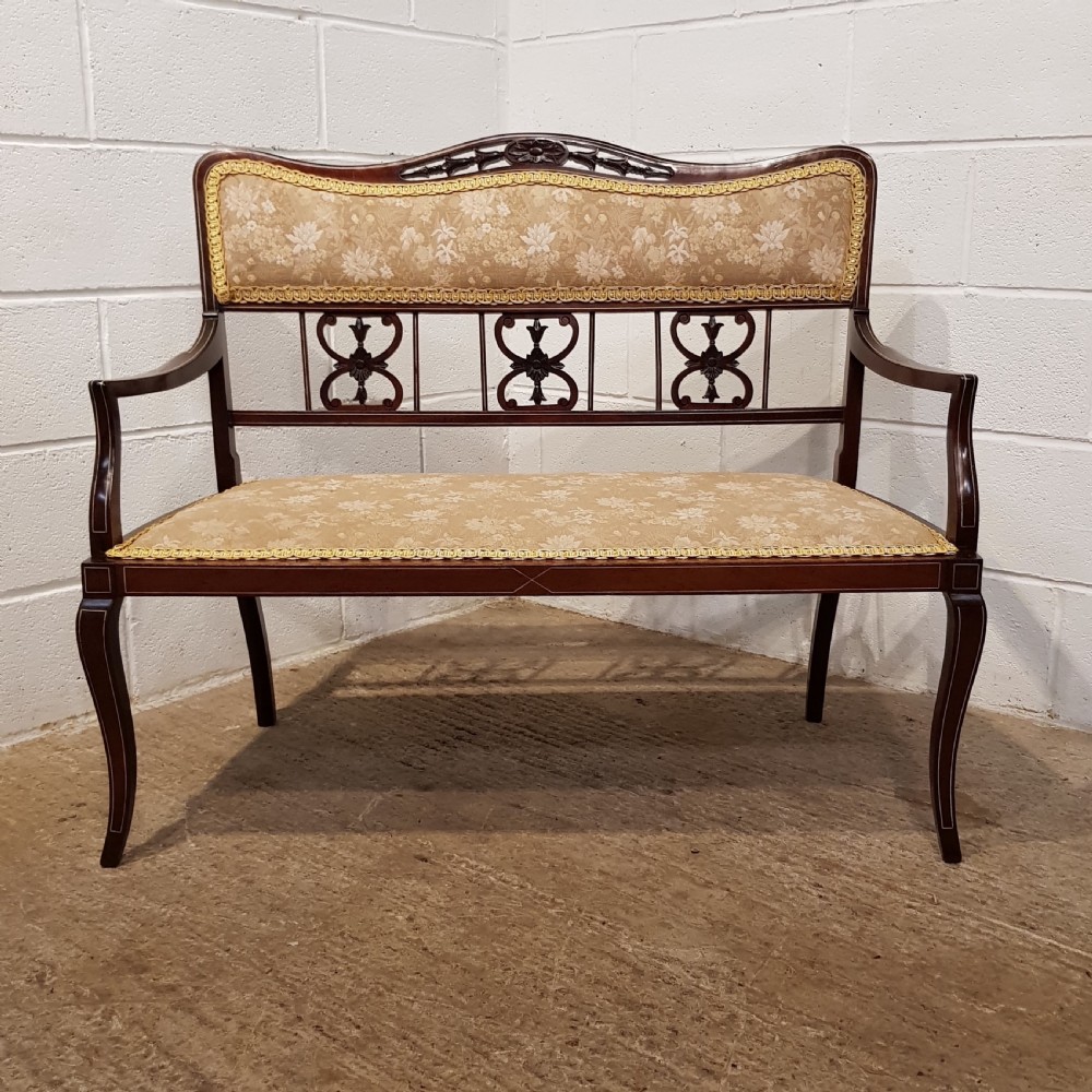 ANTIQUE EDWARDIAN MAHOGANY SALON SOFA C1900 View IV