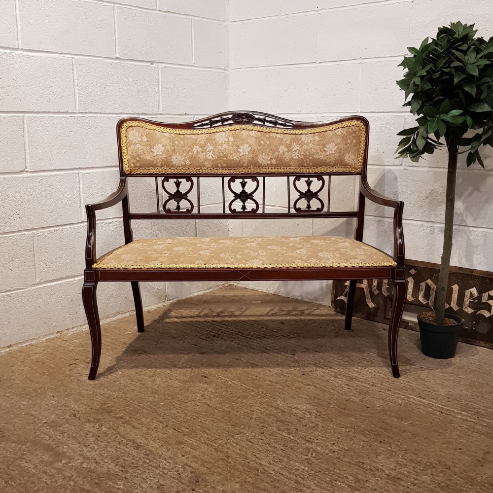 ANTIQUE EDWARDIAN MAHOGANY SALON SOFA C1900 View V
