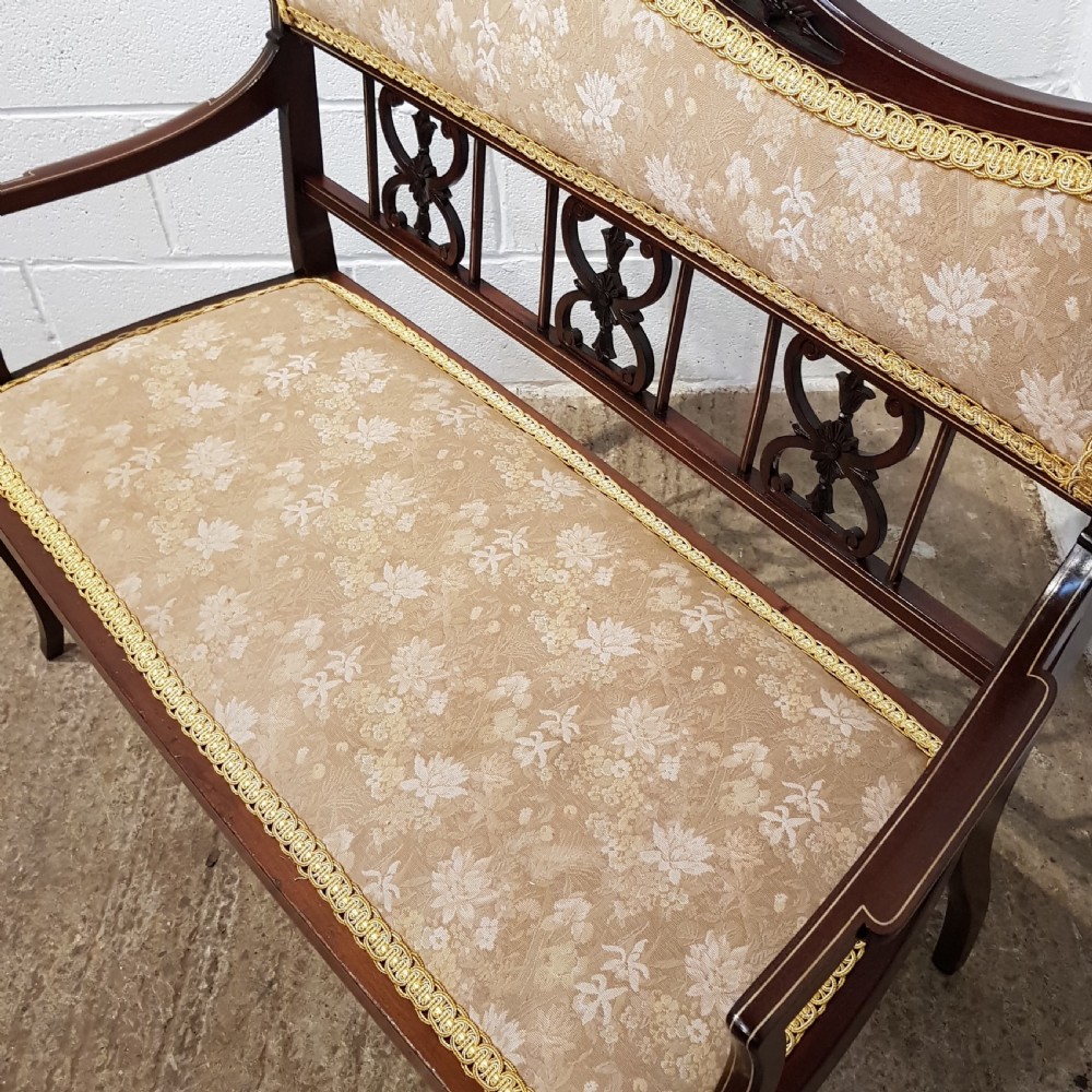 ANTIQUE EDWARDIAN MAHOGANY SALON SOFA C1900 View VI