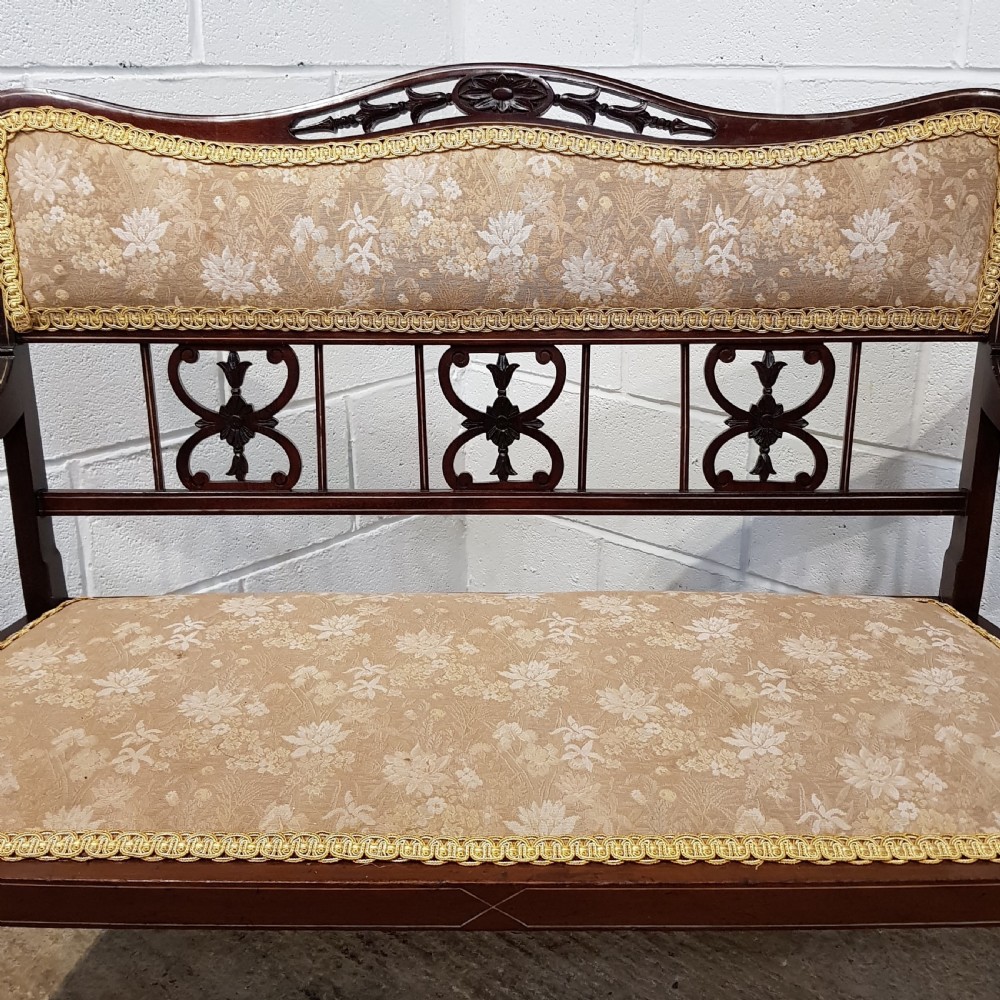 ANTIQUE EDWARDIAN MAHOGANY SALON SOFA C1900 View VIII