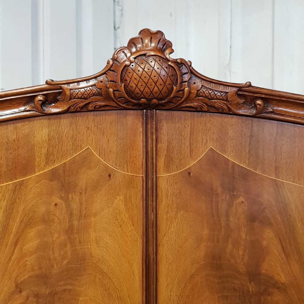 ANTIQUE BURR WALNUT QUEEN ANNE DOUBLE WARDROBE C1920 View V