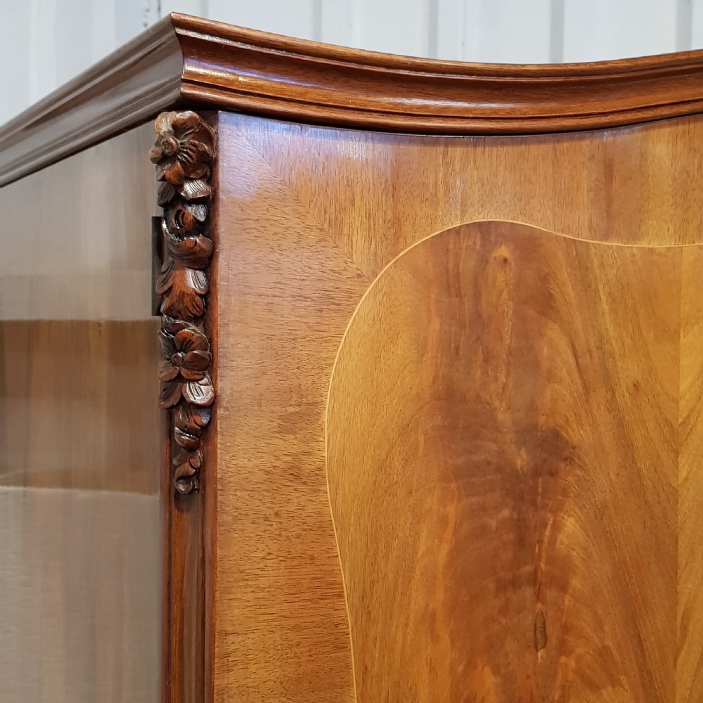 ANTIQUE BURR WALNUT QUEEN ANNE DOUBLE WARDROBE C1920 View VI