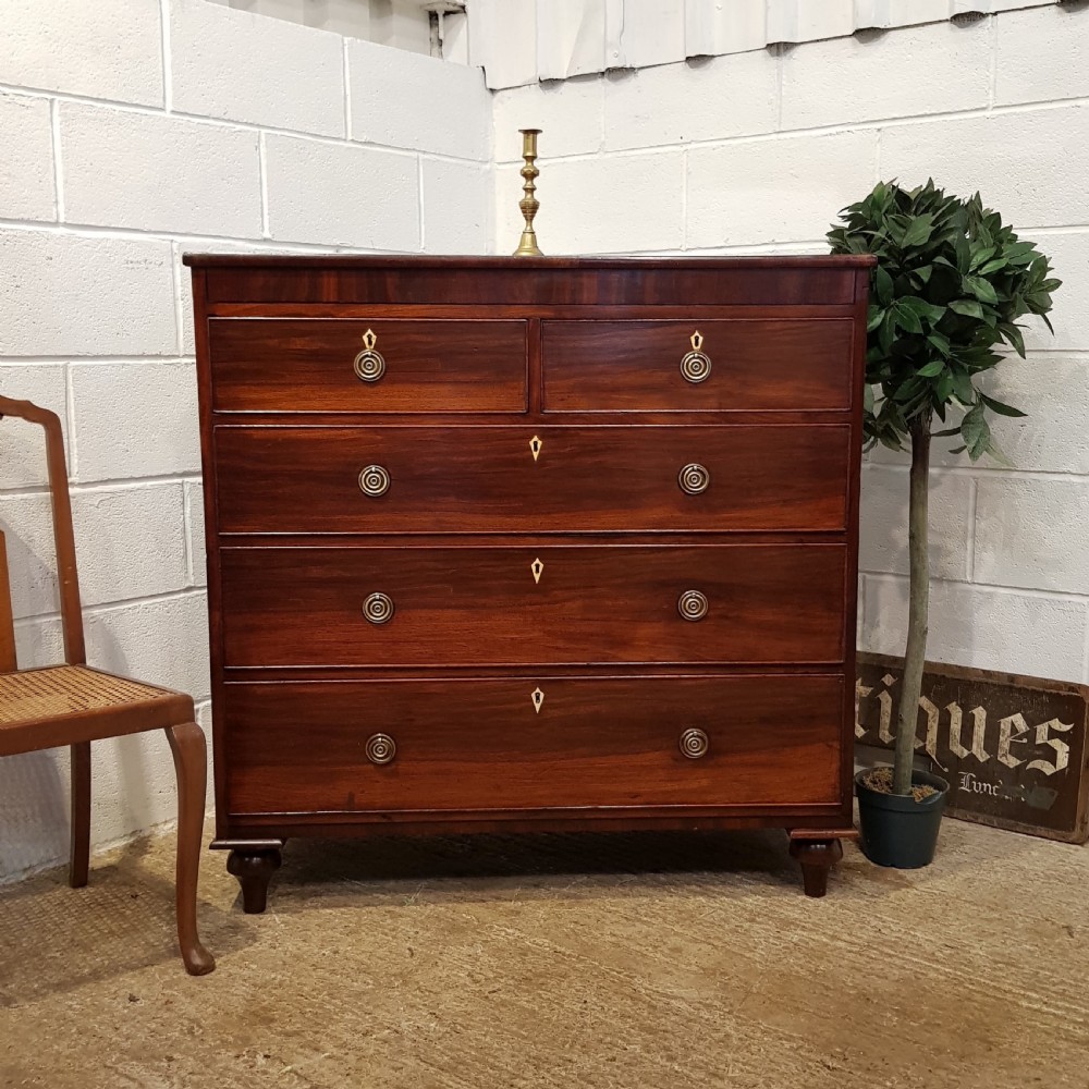 ANTIQUE REGENCY MAHOGANY CHEST OF DRAWERS C1820