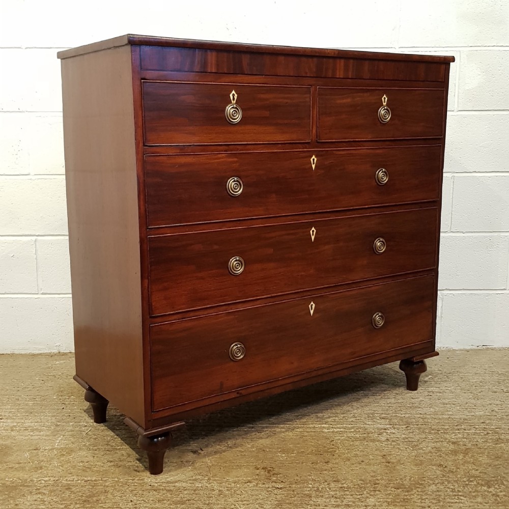 ANTIQUE REGENCY MAHOGANY CHEST OF DRAWERS C1820 View III