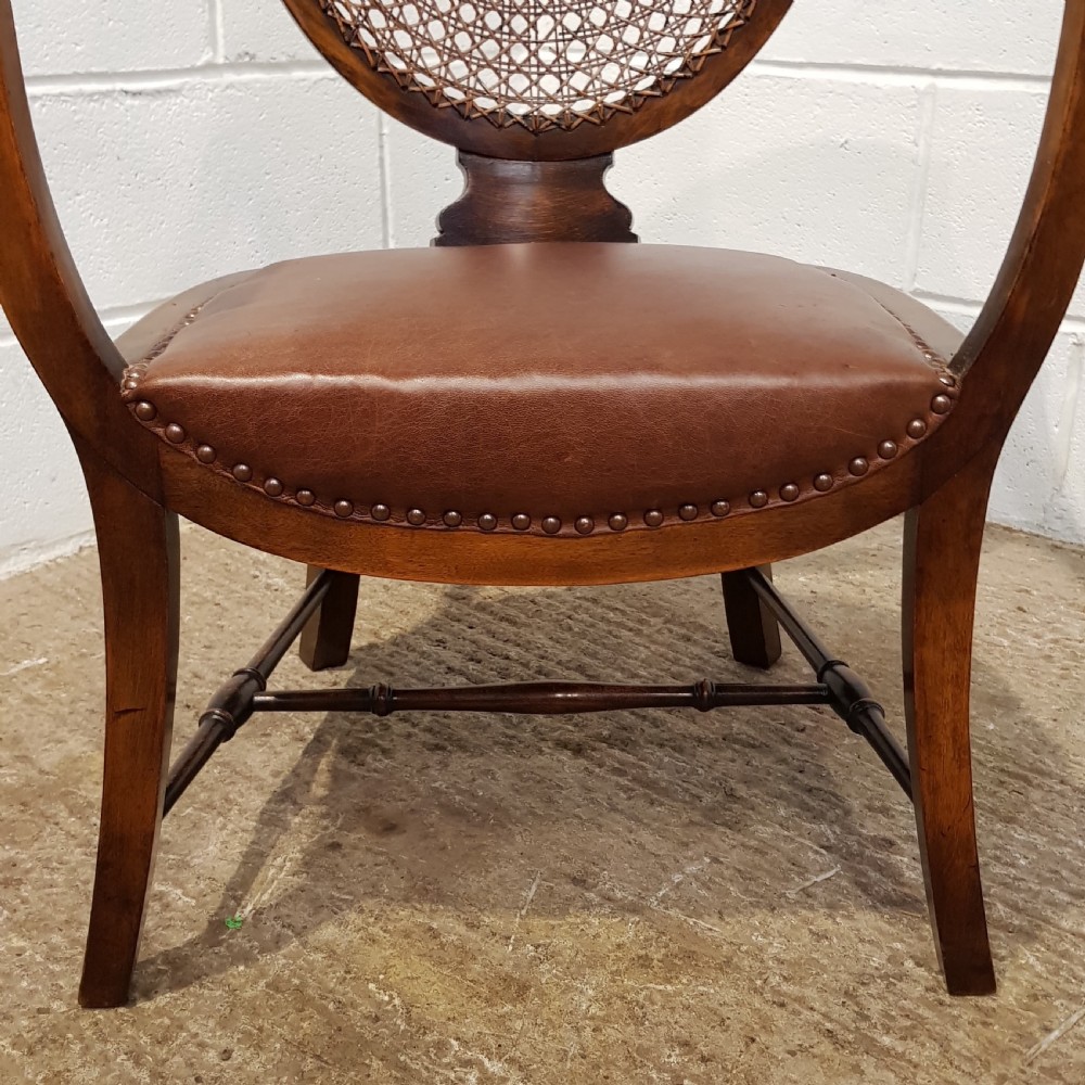ANTIQUE EDWARDIAN WALNUT FRAMED SALON CHAIR C1900 View II