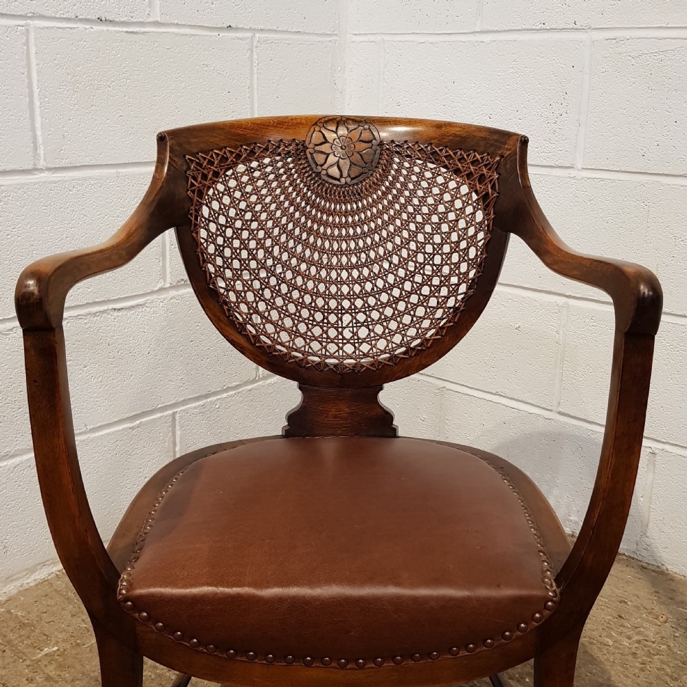 ANTIQUE EDWARDIAN WALNUT FRAMED SALON CHAIR C1900 View IV