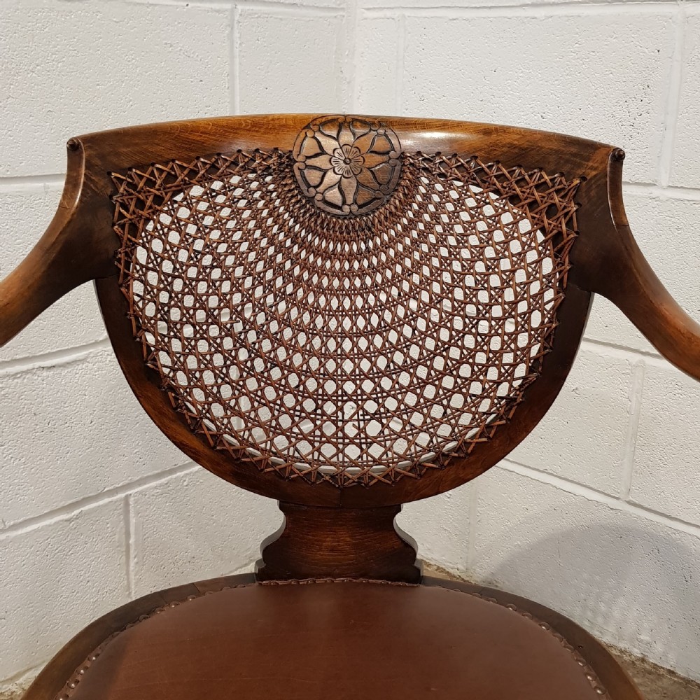 ANTIQUE EDWARDIAN WALNUT FRAMED SALON CHAIR C1900 View V