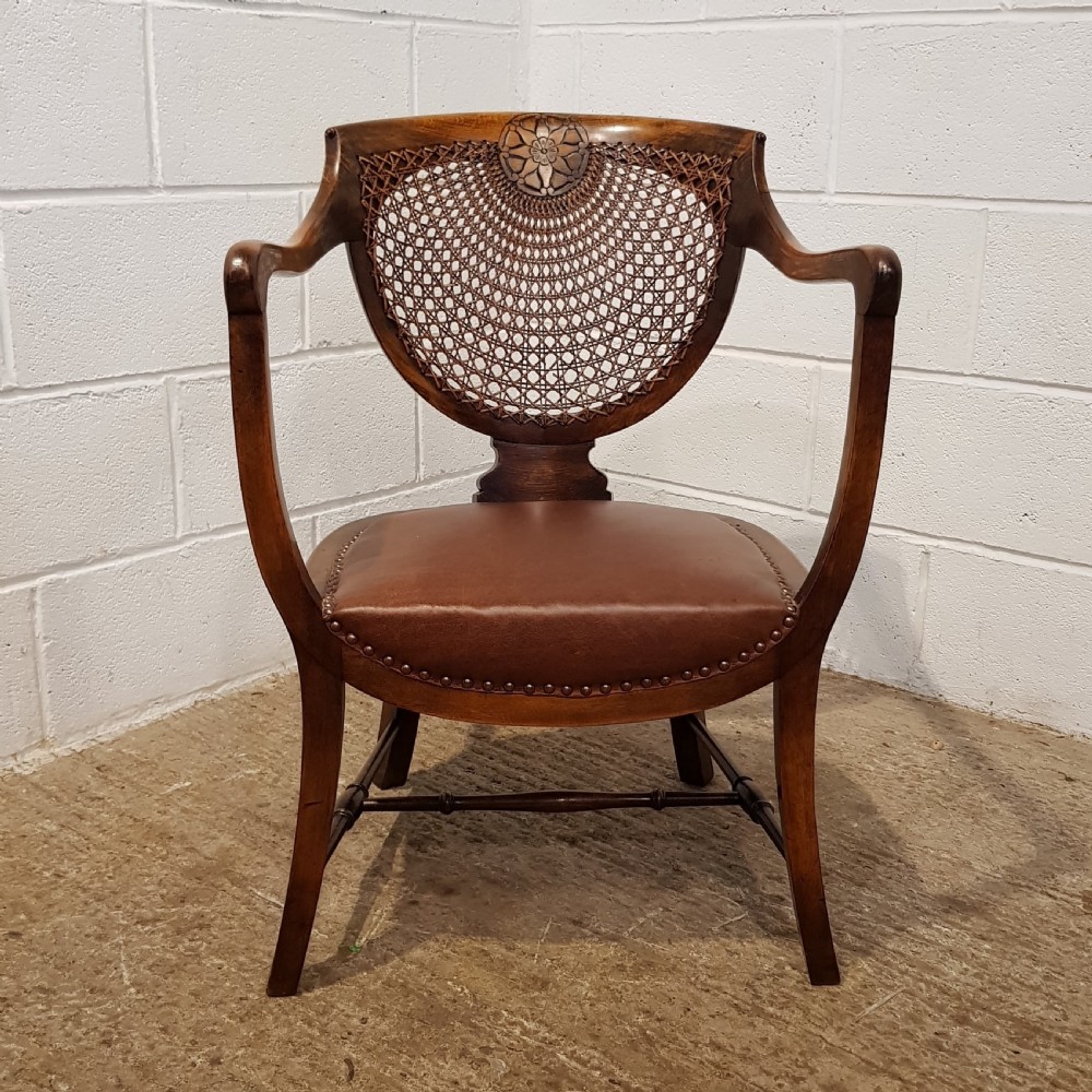 ANTIQUE EDWARDIAN WALNUT FRAMED SALON CHAIR C1900 View VI