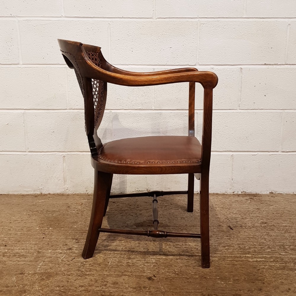 ANTIQUE EDWARDIAN WALNUT FRAMED SALON CHAIR C1900 View VII
