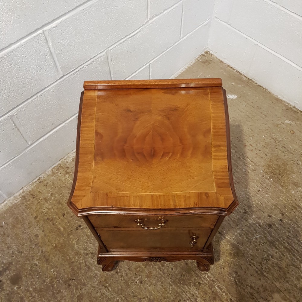 ANTIQUE PAIR BURR WALNUT BEDSIDE CABINETS C1920 View IV