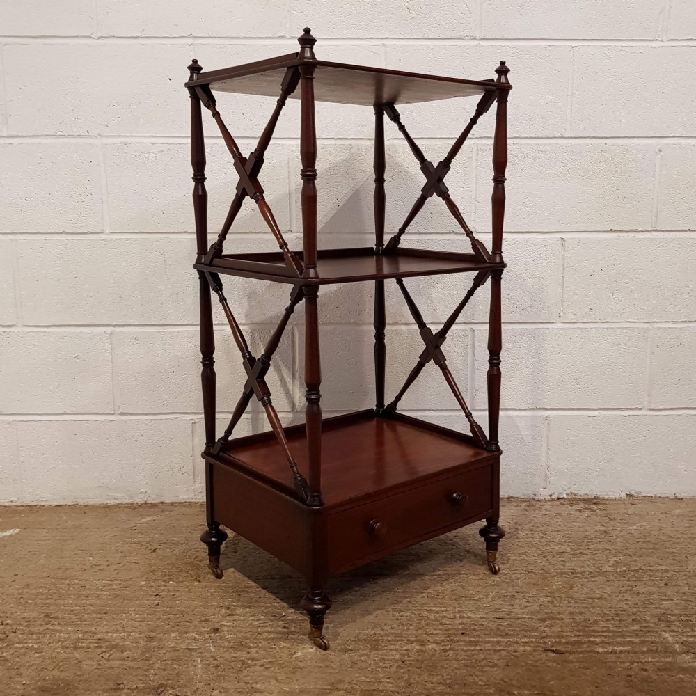 ANTIQUE WILLIAM 1V MAHOGANY WHAT-NOT C1830