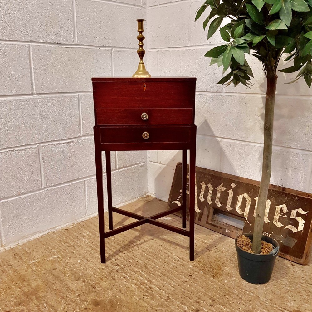 ANTIQUE GEORGIAN CUBAN MAHOGANY WORK BOX TABLE C1780
