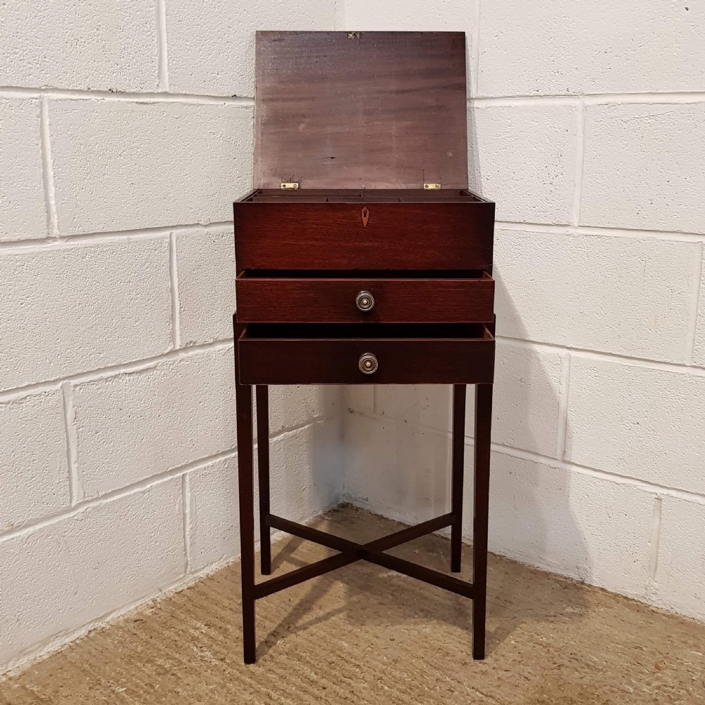 ANTIQUE GEORGIAN CUBAN MAHOGANY WORK BOX TABLE C1780 View VI