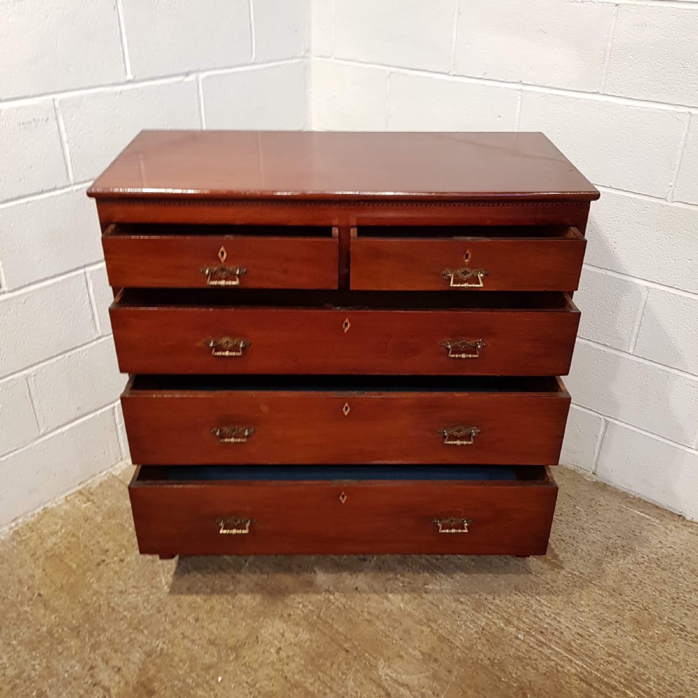 ANTIQUE VICTORIAN MAHOGANY CHEST OF DRAWERS C1880 View II