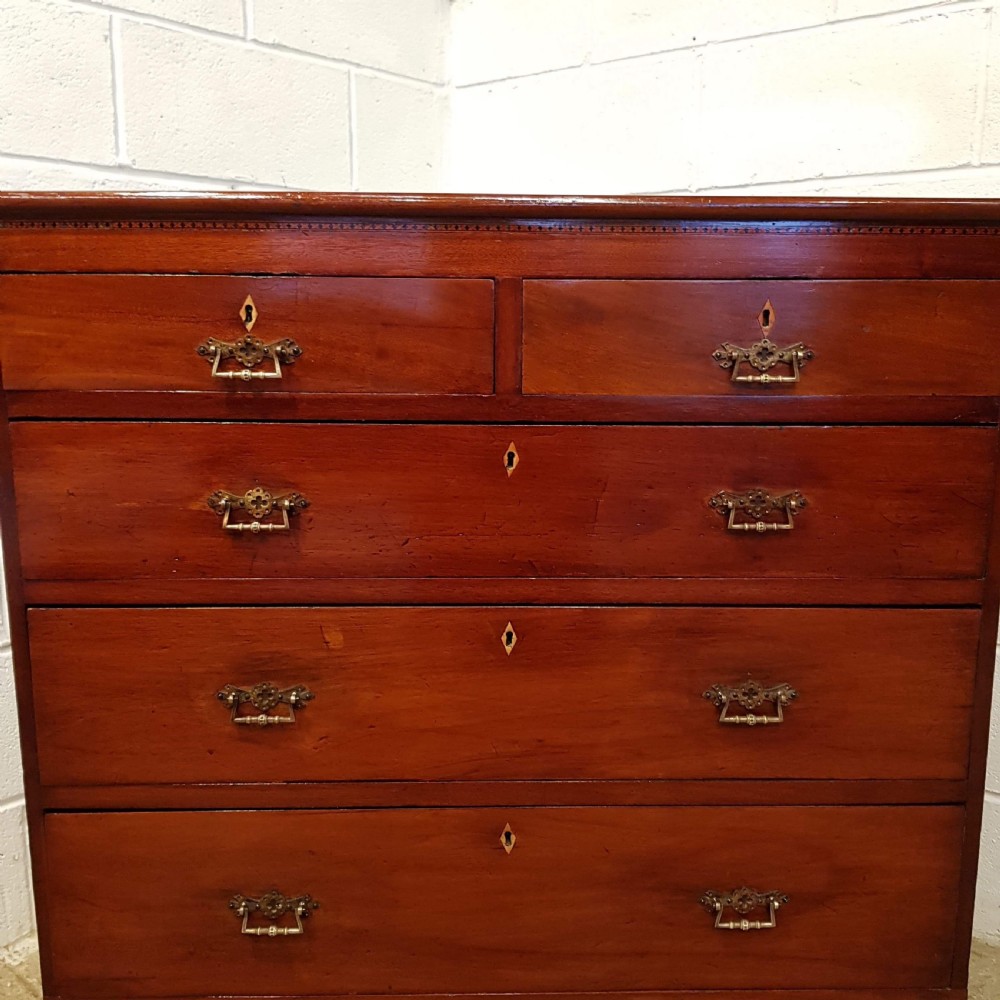 ANTIQUE VICTORIAN MAHOGANY CHEST OF DRAWERS C1880 View V