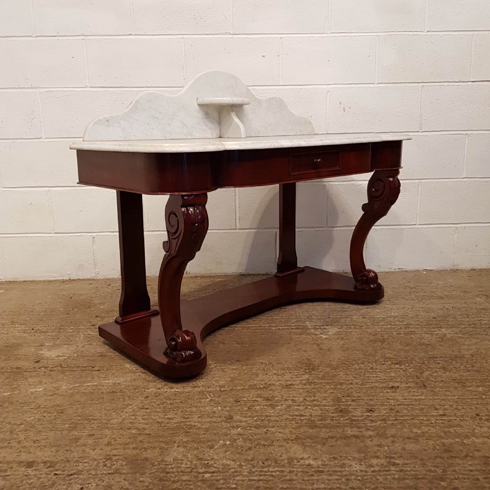ANTIQUE VICTORIAN MAHOGANY MARBLE TOP DUCHESSE WASHSTAND C1870 View VI