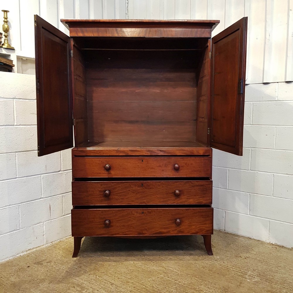 ANTIQUE GEORGIAN PERIOD MAHOGANY CLOTHES PRESS C1780 View VI