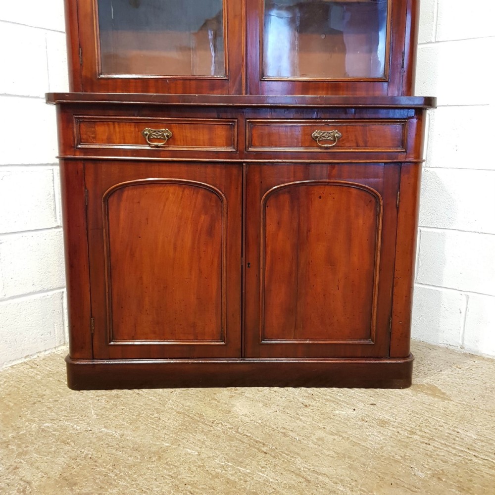 ANTIQUE VICTORIAN GLAZED MAHOGANY LIBRARY BOOKCASE C1880 View VII