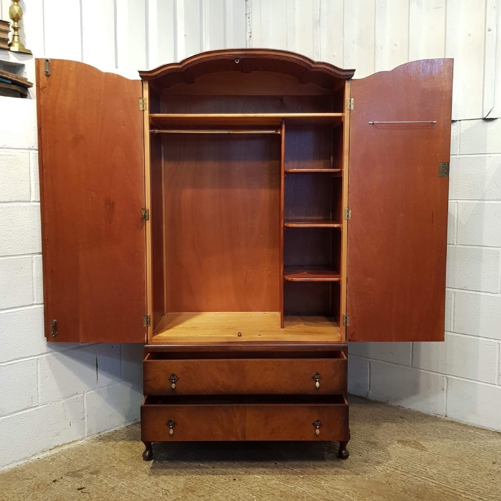 ANTIQUE SMALL BURR WALNUT SINGLE WARDROBE COMPACTUM C1920 View II