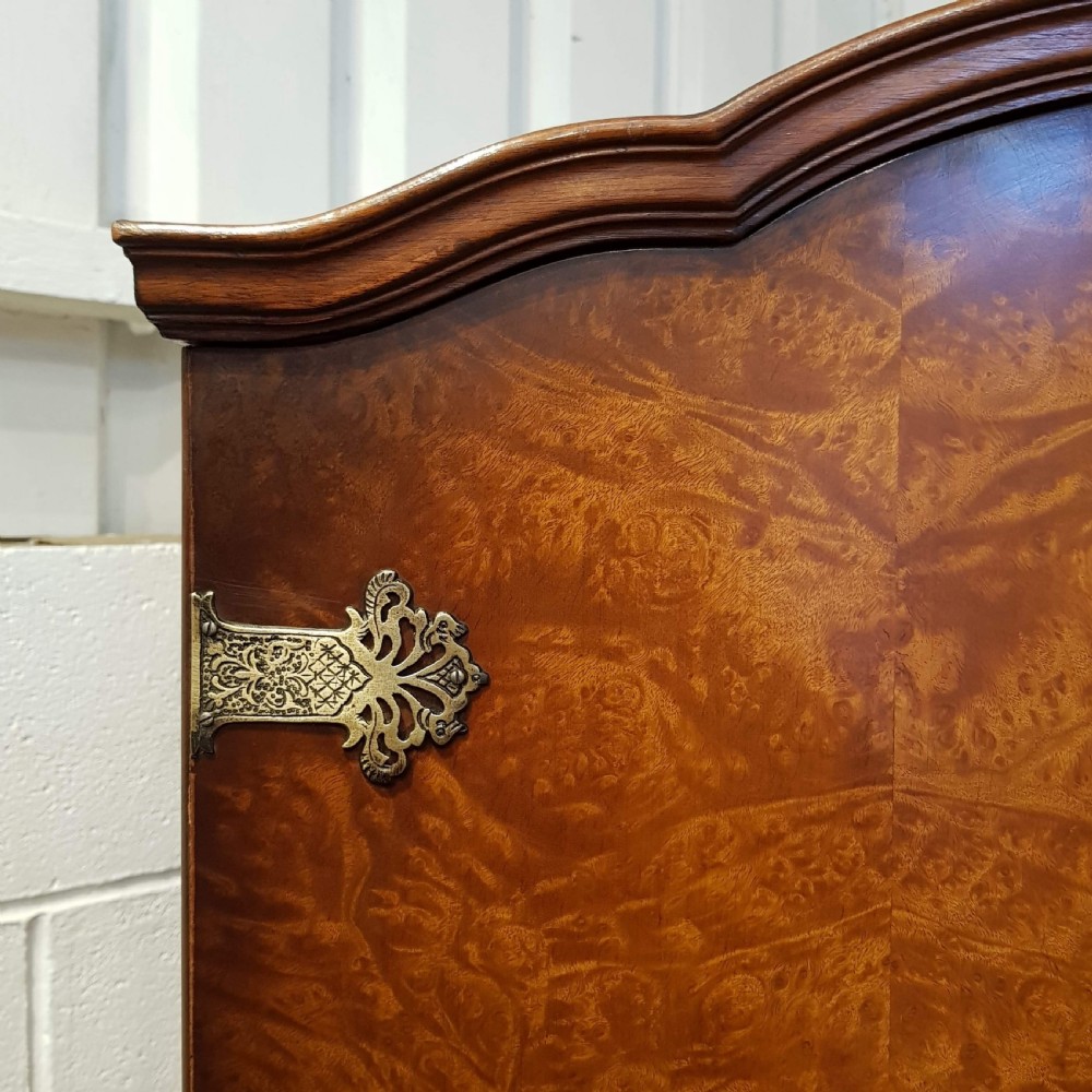 ANTIQUE SMALL BURR WALNUT SINGLE WARDROBE COMPACTUM C1920 View IV