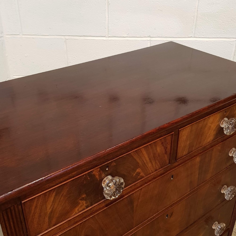 ANTIQUE LATE 19TH CENTURY FLAMED MAHOGANY CHEST OF DRAWERS C1890 View II