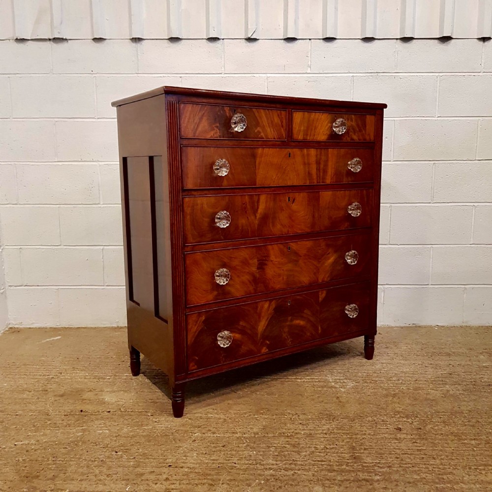 ANTIQUE LATE 19TH CENTURY FLAMED MAHOGANY CHEST OF DRAWERS C1890 View III