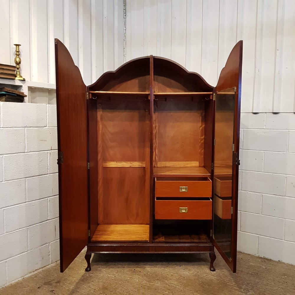 ANTIQUE BURR WALNUT DOUBLE WARDROBE C1920 View II