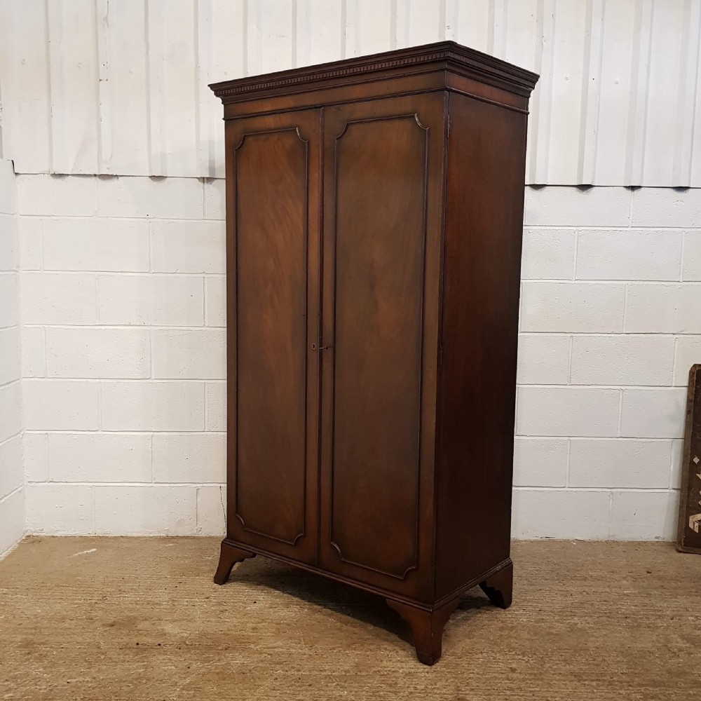 ANTIQUE EDWARDIAN REGENCY MAHOGANY DOUBLE WARDROBE C1900 View II