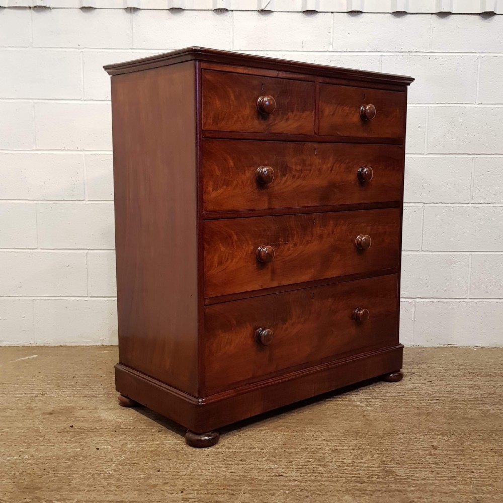 ANTIQUE VICTORIAN MAHOGANY CHEST OF DRAWERS C1880 View IV