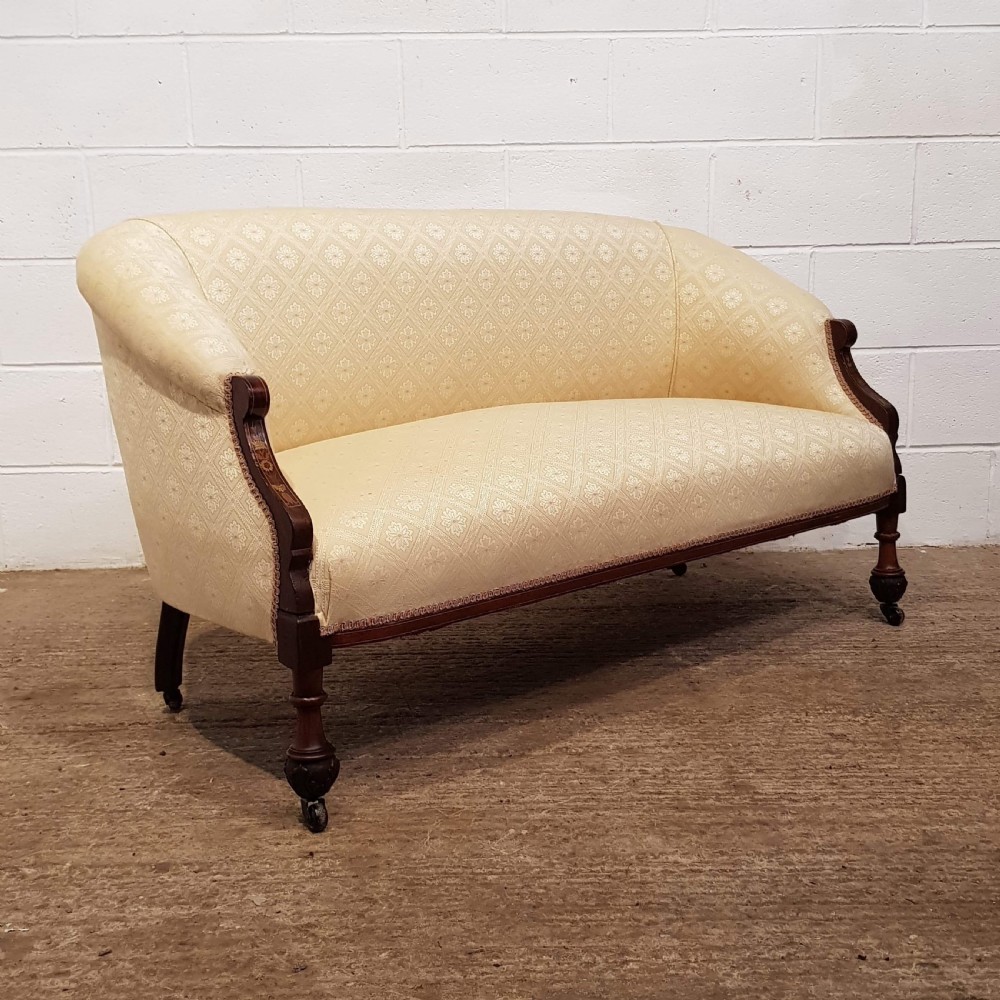 ANTIQUE ART NOUVEAU INLAID SALON SOFA C1890