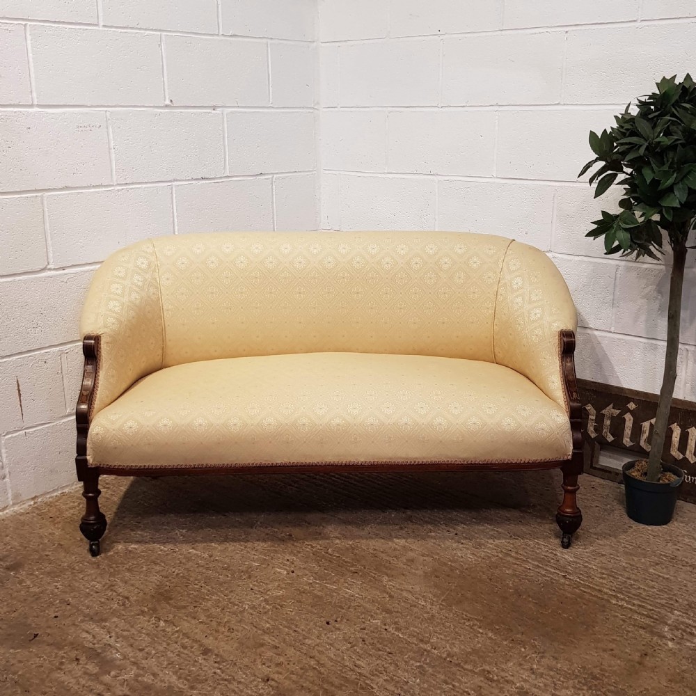 ANTIQUE ART NOUVEAU INLAID SALON SOFA C1890 View IV