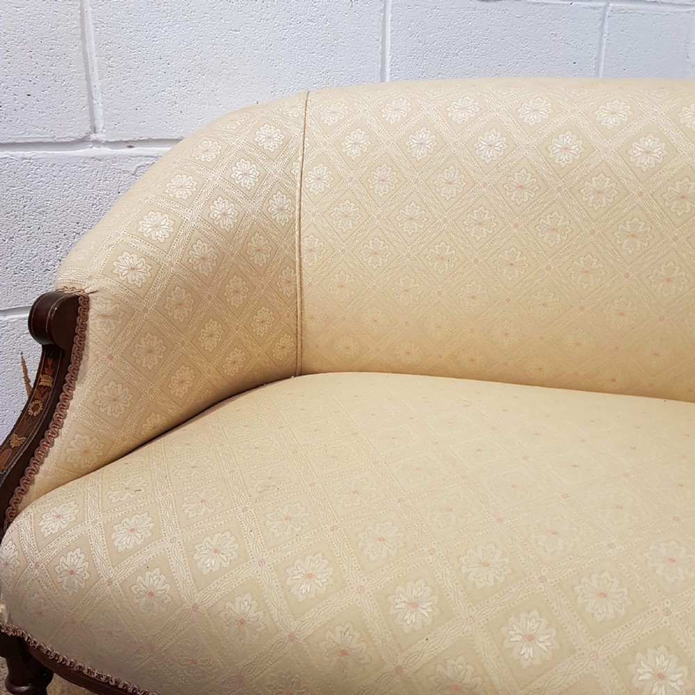 ANTIQUE ART NOUVEAU INLAID SALON SOFA C1890 View VIII