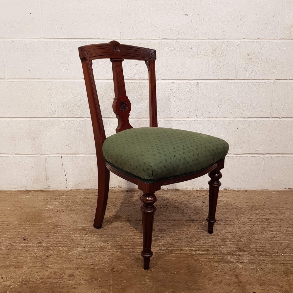 ANTIQUE SET SIX LATE VICTORIAN MAHOGANY DINING CHAIRS C1890 View V