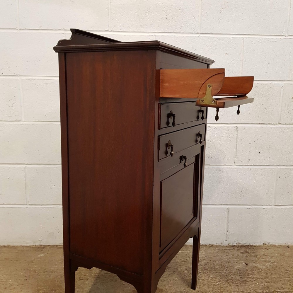 ANTIQUE EDWARDIAN MAHOGANY MUSIC CABINET C1900 View III