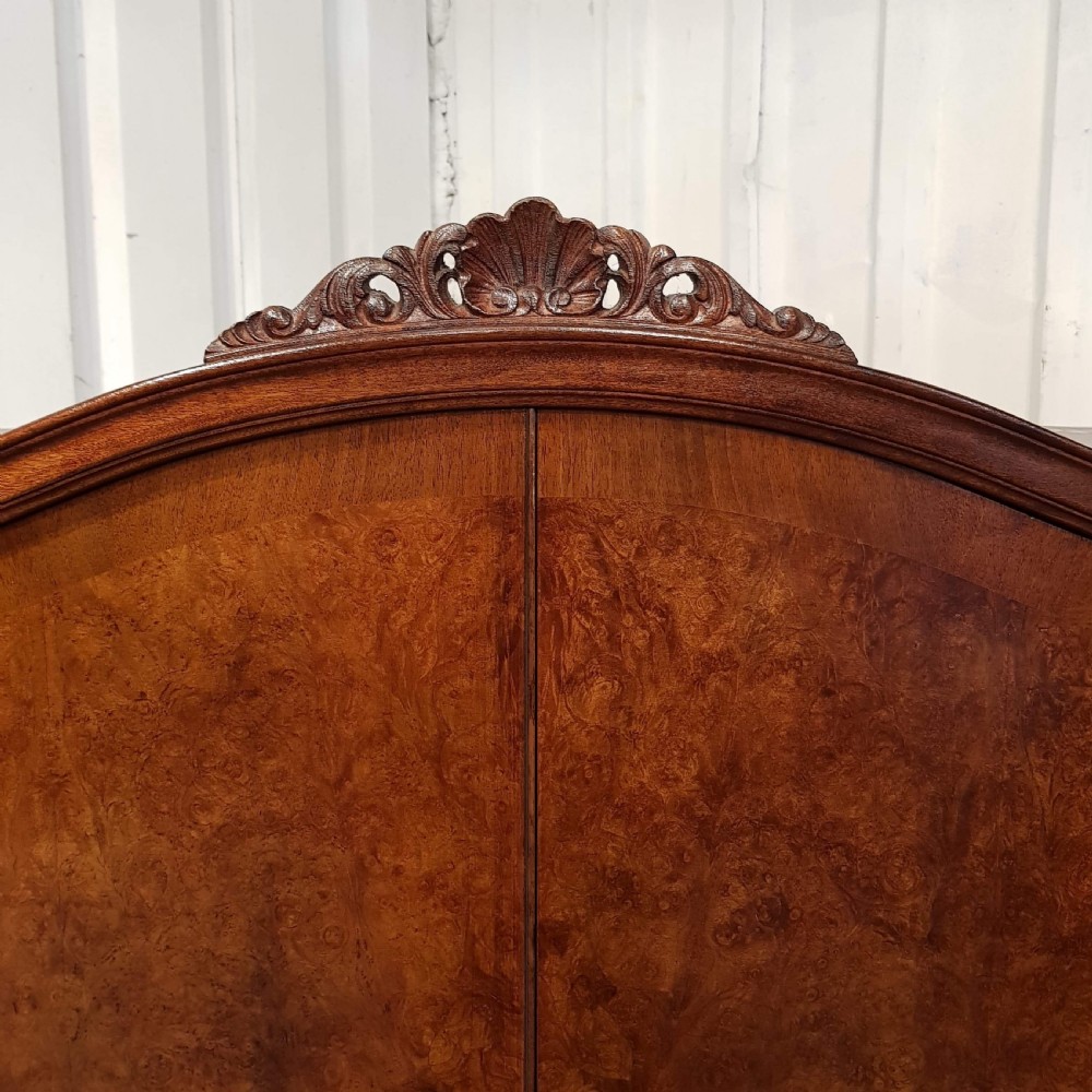 ANIQUE BURR WALNUT DOUBLE WARDROBE C1920 View IV