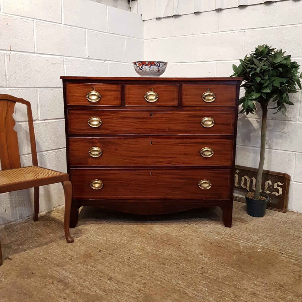 ANTIQUE REGENCY MAHOGANY CHEST OF DRAWERS C1820.