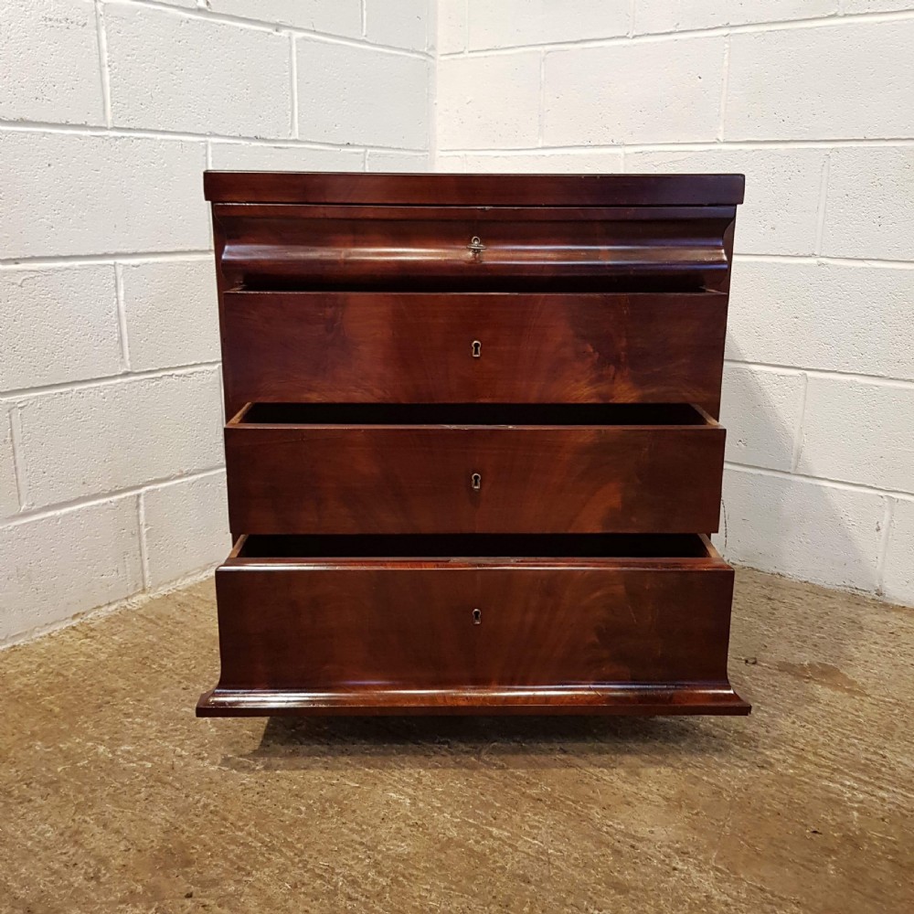 ANTIQUE EARLY 19TH CENTURY CUBAN MAHOGANY BIEDERMEIER DWARF CHEST OF DRAWERS C1840 View IV