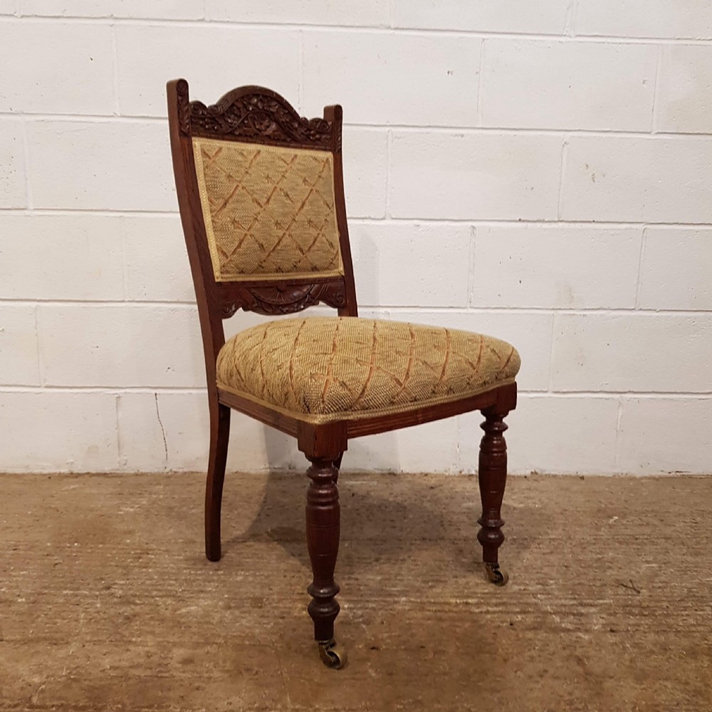 ANTIQUE LATE VICTORIAN SET OF SIX OAK DINING CHAIRS C1890 View II