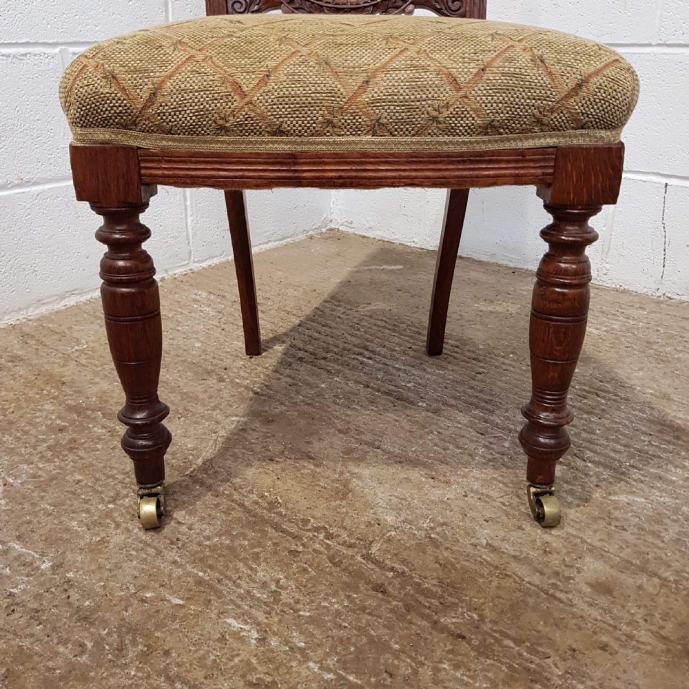 ANTIQUE LATE VICTORIAN SET OF SIX OAK DINING CHAIRS C1890 View VII