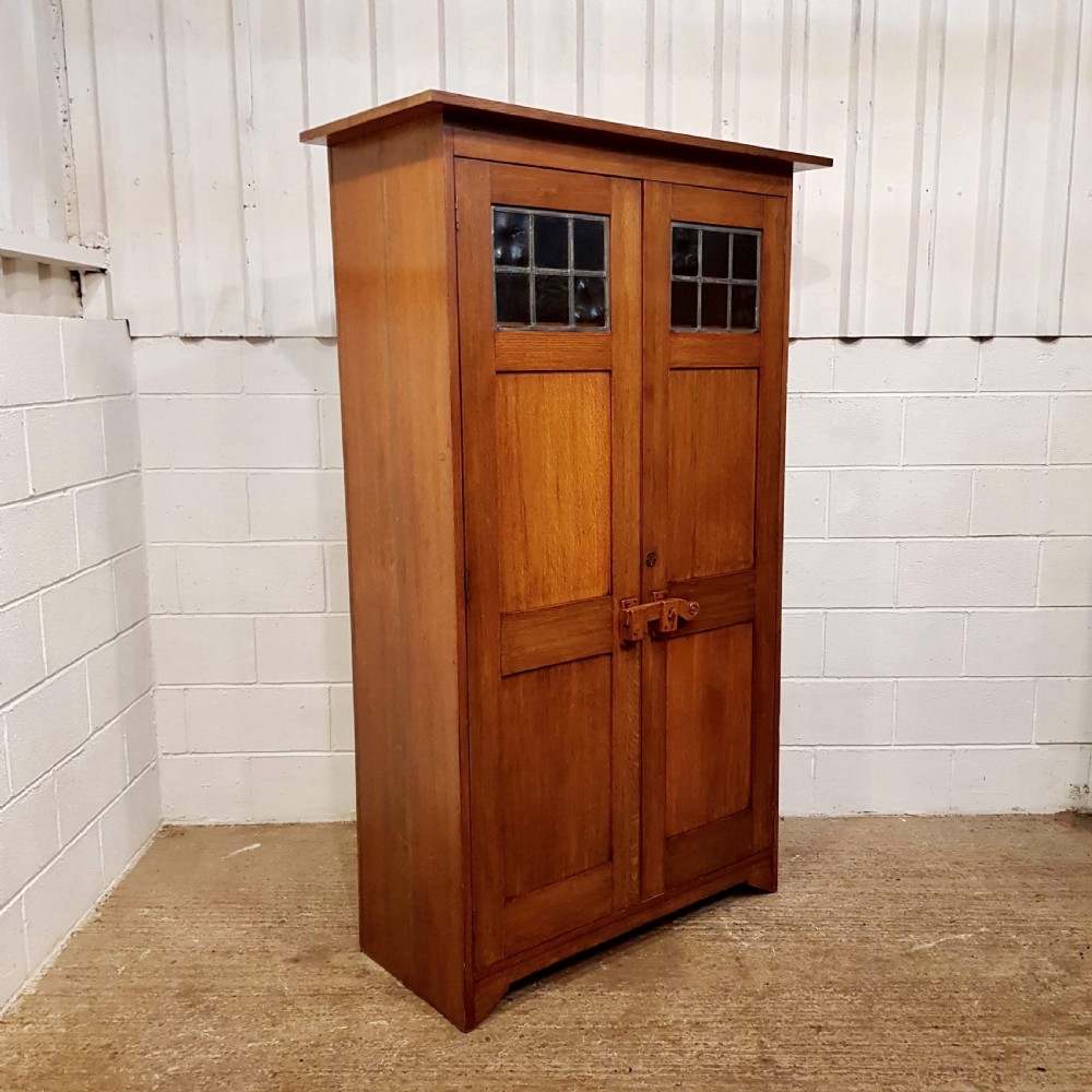 ANTIQUE SCOTTISH ARTS & CRAFTS OAK WARDROBE BY JOHN TAYLOR & SON EDINBURGH C1890 View II