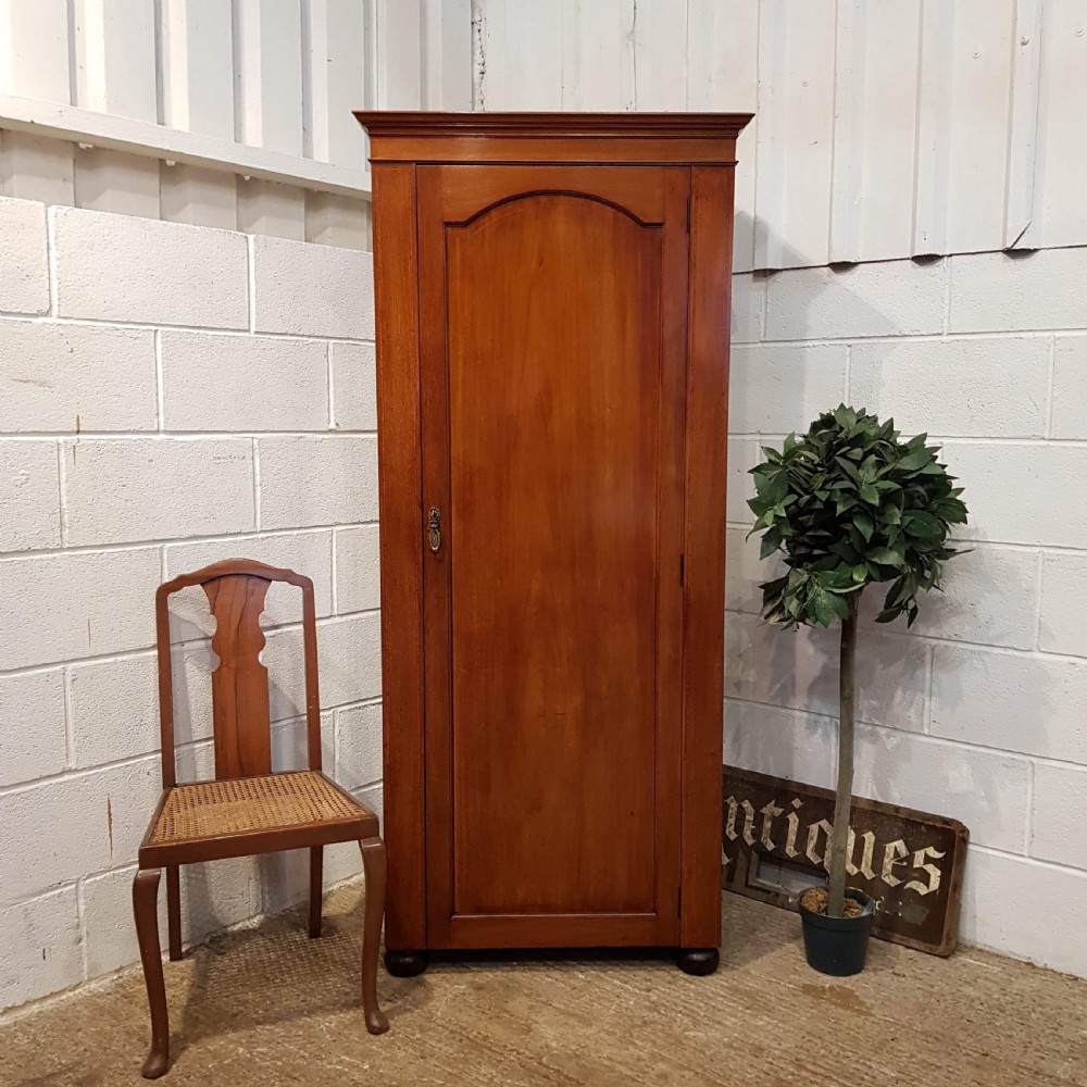 ANTIQUE EDWARDIAN MAHOGANY SMALL NARROW WARDROBE C1900