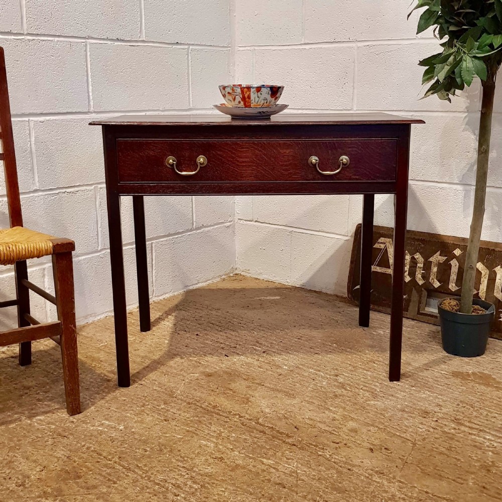 ANTIQUE GEORGIAN PERIOD OAK SIDE TABLE C1780