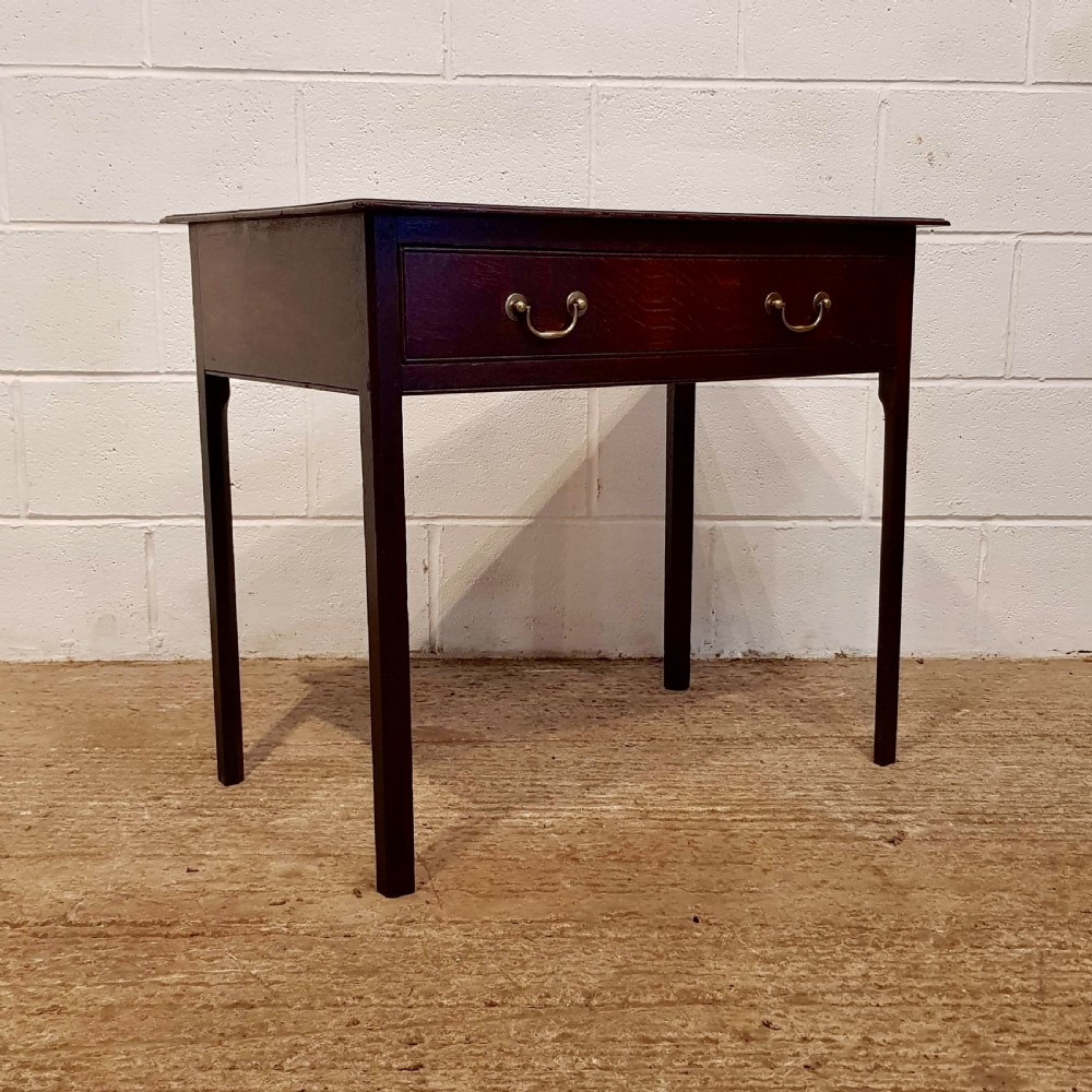 ANTIQUE GEORGIAN PERIOD OAK SIDE TABLE C1780 View V