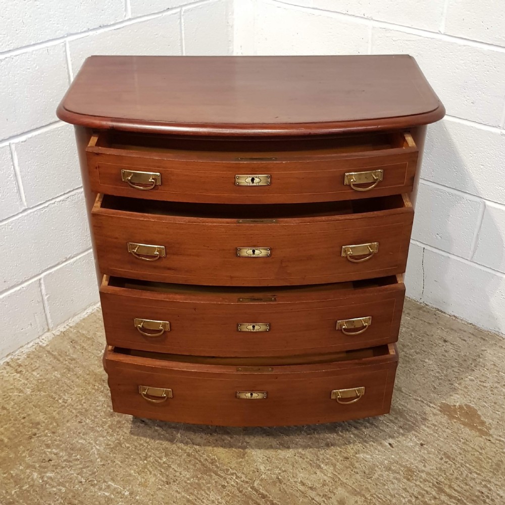 ANTIQUE LATE 19TH CENTURY FLEMISH MAHOGANY BOW FRONT CHEST OF DRAWERS C1890 View III