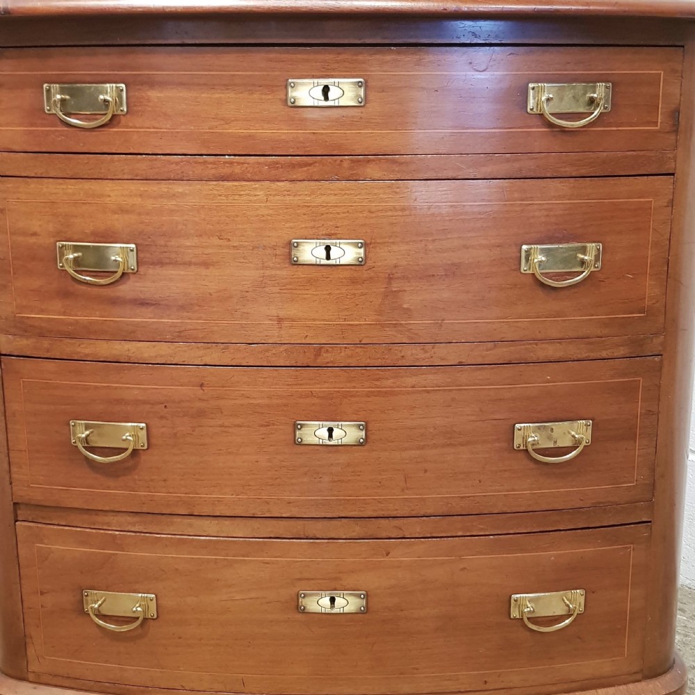 ANTIQUE LATE 19TH CENTURY FLEMISH MAHOGANY BOW FRONT CHEST OF DRAWERS C1890 View IV