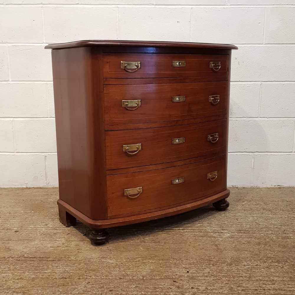 ANTIQUE LATE 19TH CENTURY FLEMISH MAHOGANY BOW FRONT CHEST OF DRAWERS C1890 View VI