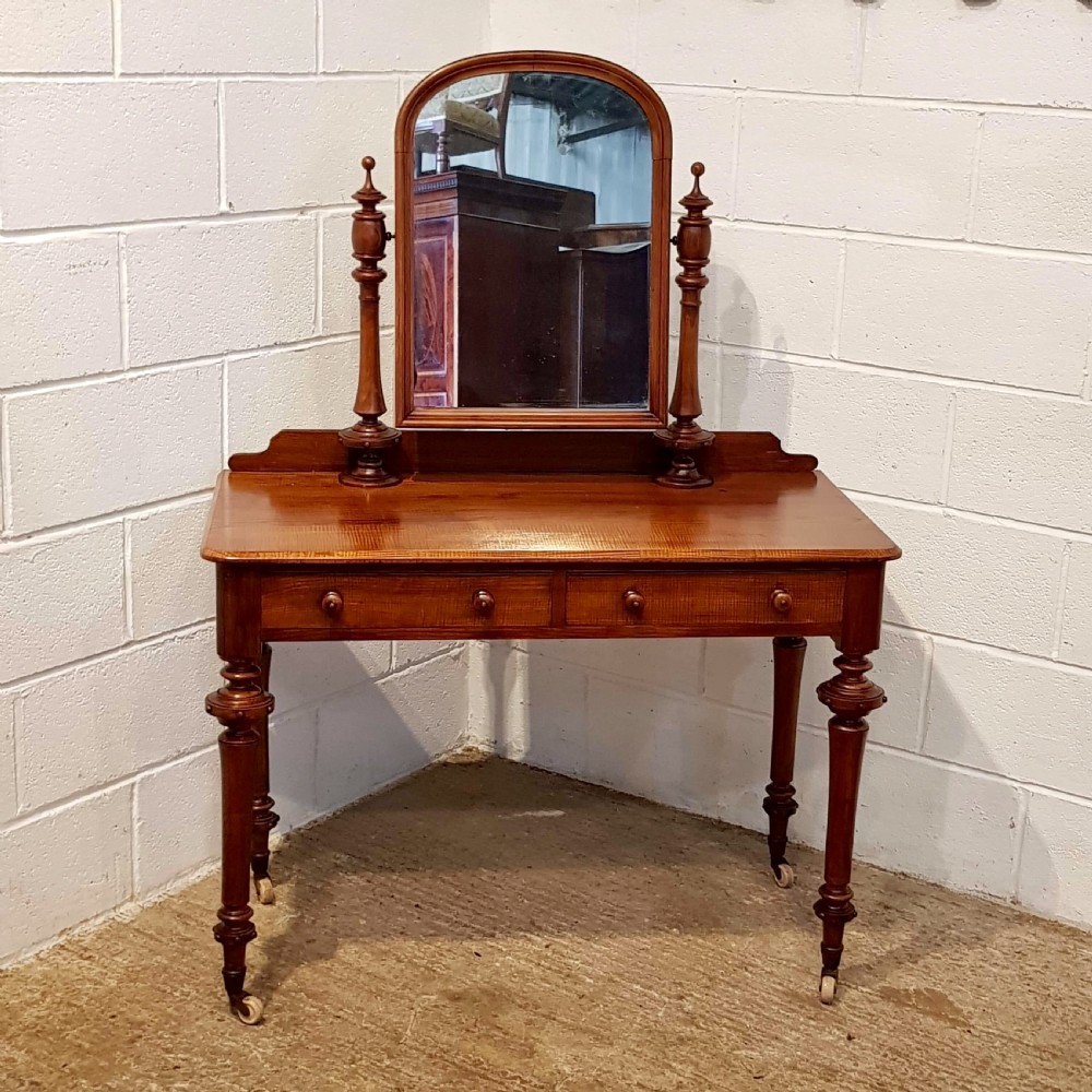 ANTIQUE VICTORIAN SATINWOOD DRESSING TABLE C1880 View V